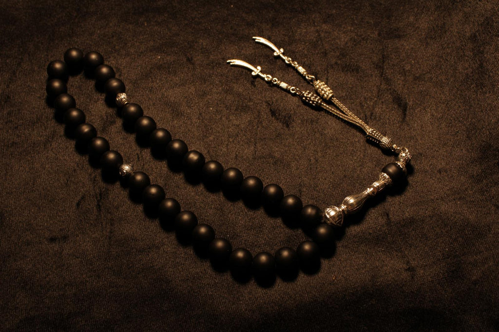 Mat Siyah Oniks Taşı 10mm Küre Kesim Tesbih