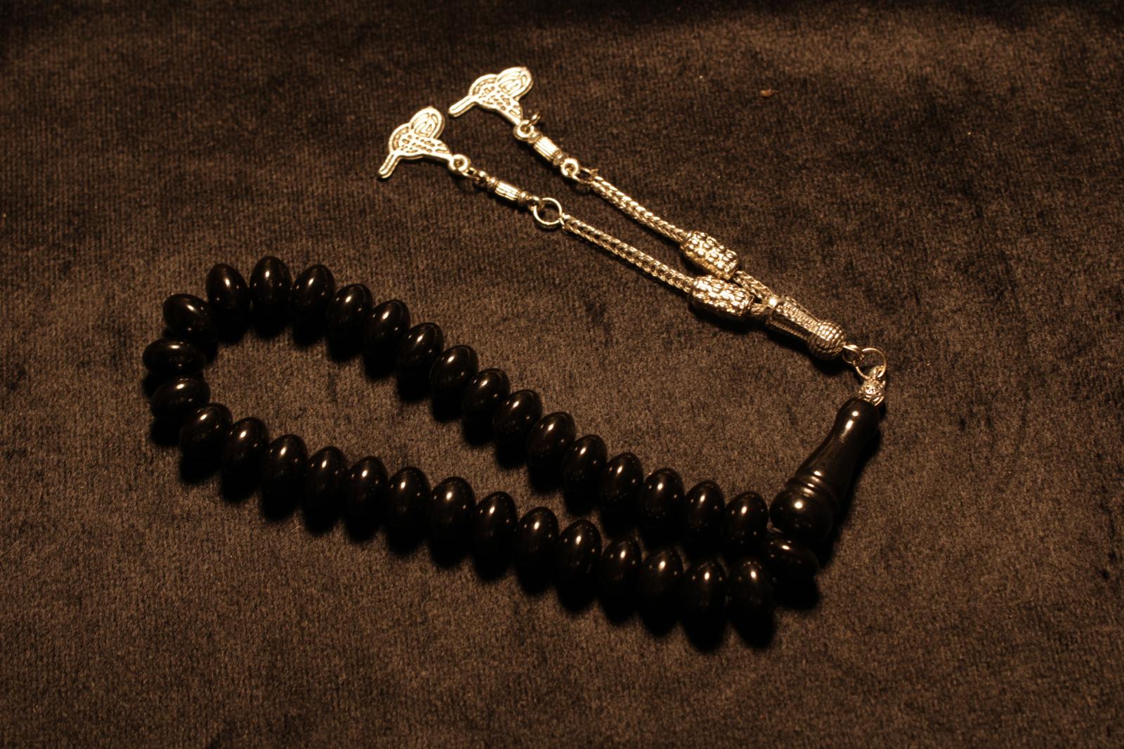 Oltu Taşı 10x6mm Tekerlek Kesim Tesbih