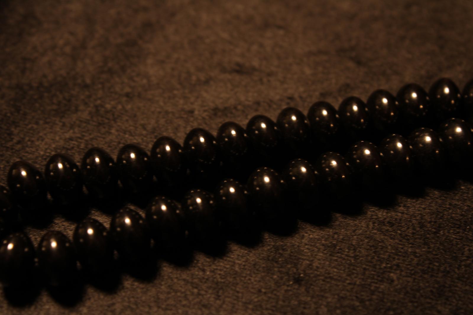 Oltu Taşı 10x6mm Tekerlek Kesim Tesbih