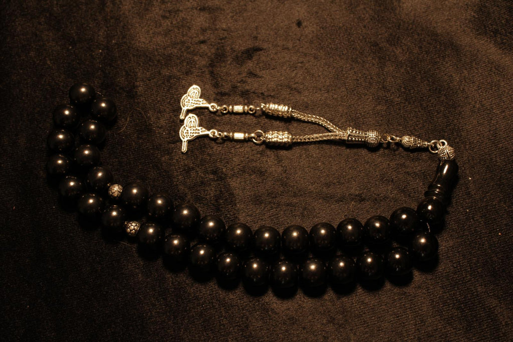 Oltu Taşı 10mm Küre Kesim Tesbih